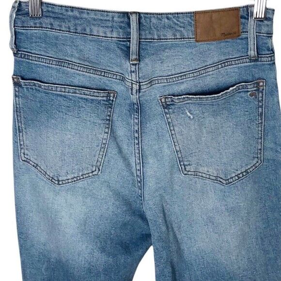 Madewell 26 Curvy Perfect Vintage Distressed Ripped Jeans High Waist Blue #NC352 - Picture 8 of 13